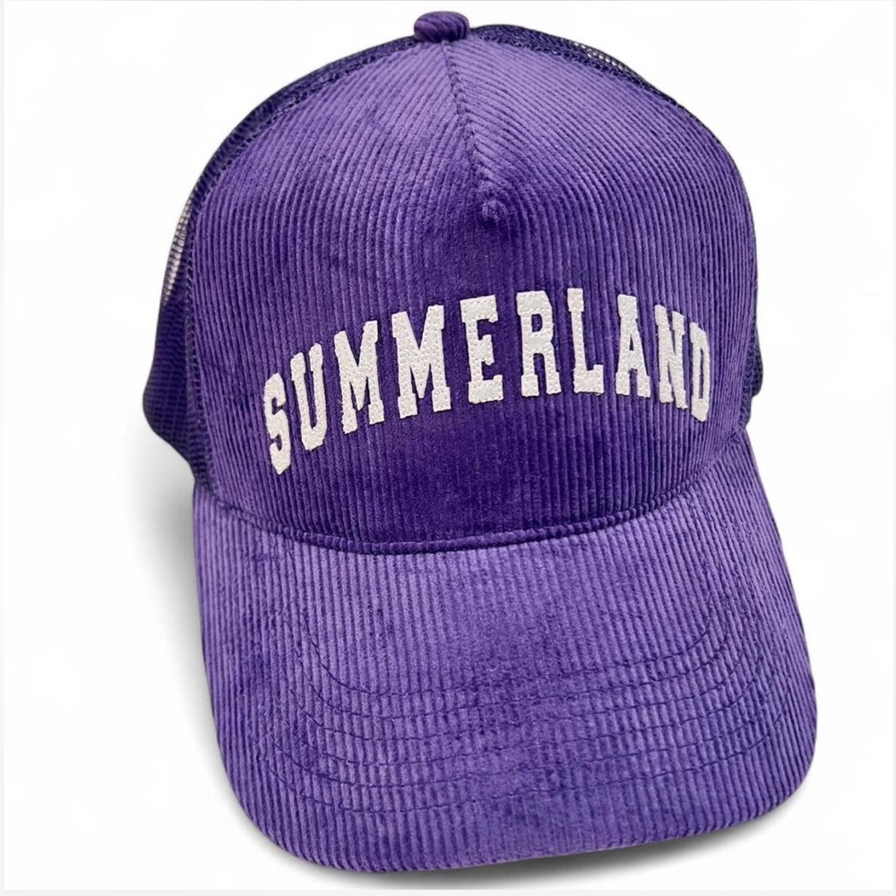NWT Nahmias Unisex Purple Corduroy Summerland Trucker Hat